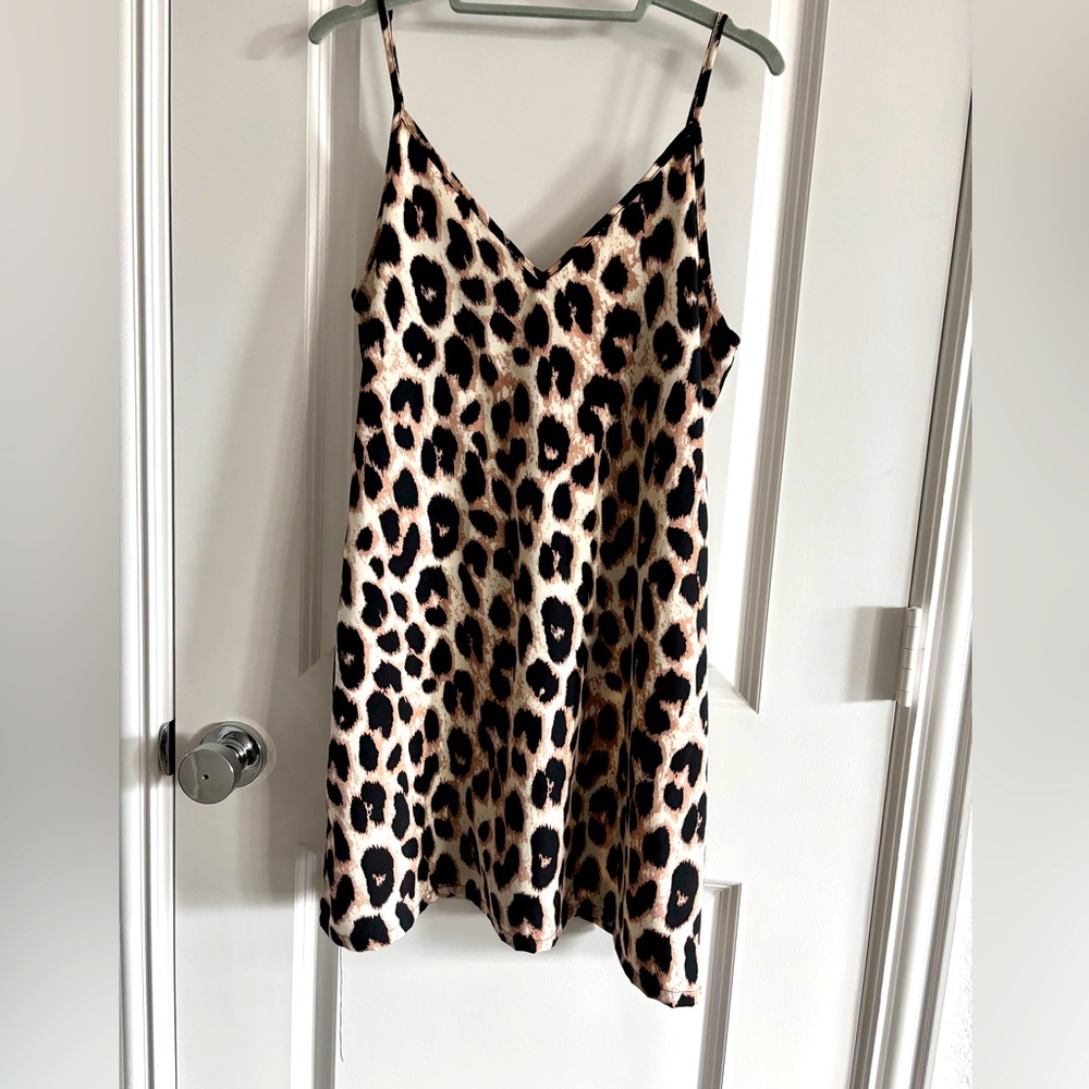 Allover Leopard Print Cami Dress NWOT
